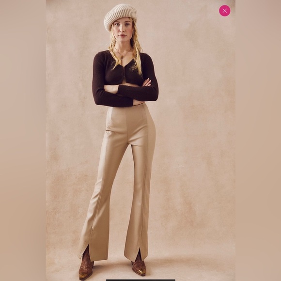We The Free NWT Real Deal Slit Vegan High Rise Pants Light Brown Women’s Size 29 - Picture 1 of 14